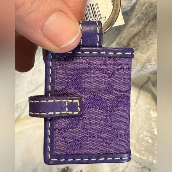 Coach - Mini Signature Picture Frame Key Chain - NWT Purple